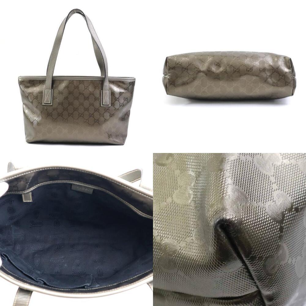 Gucci Tote metallic leather Shoulder khaki Imprime GG Bag - Picture 2 of 3
